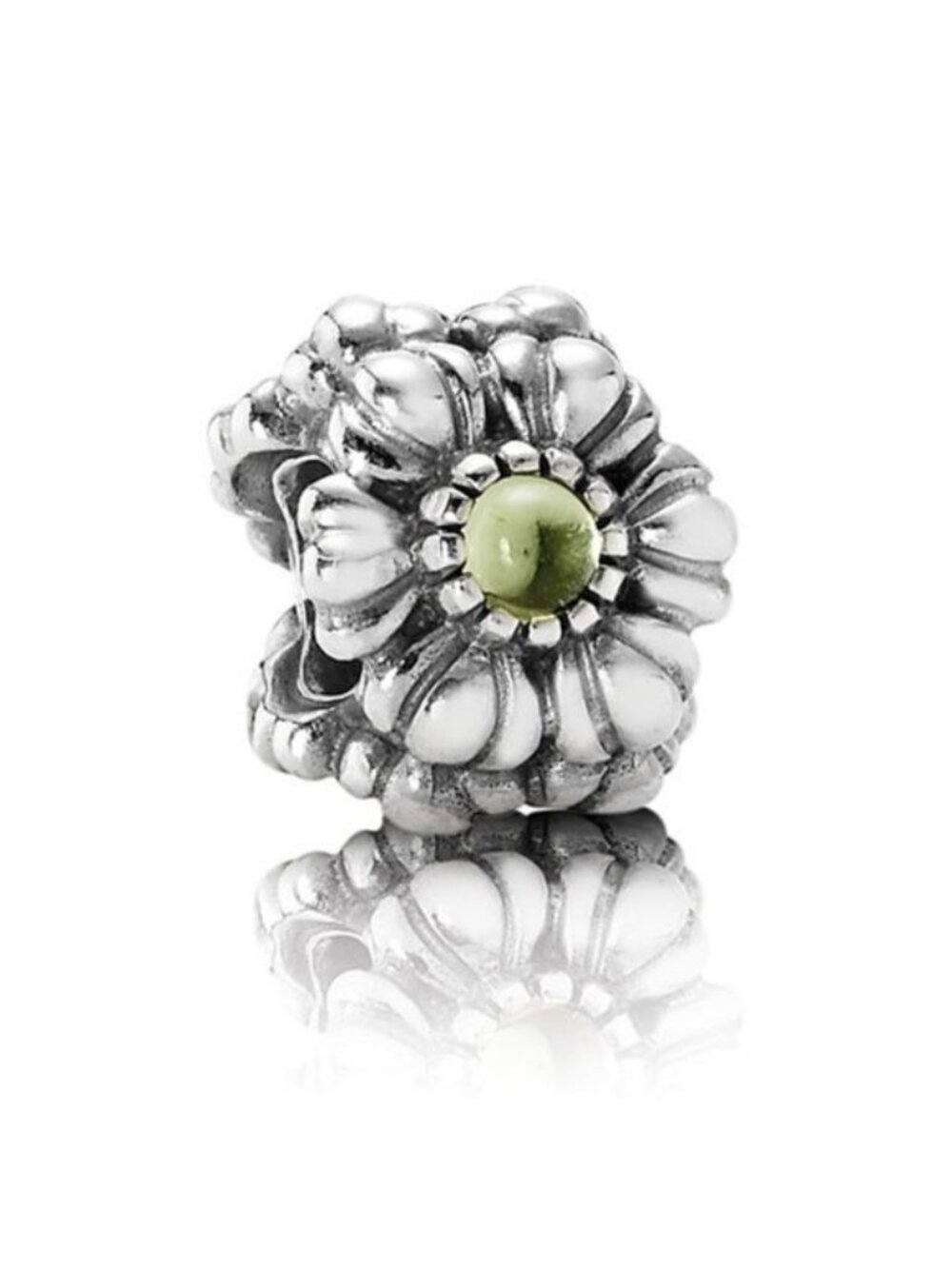 Pandora Sterling Silver August Birthday Blooms Bead with Peridot - 790580PE